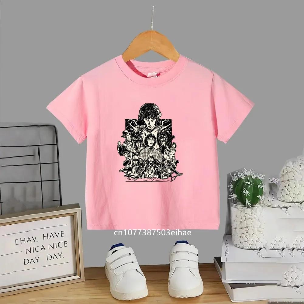 Camisetas de Verano con Estampados de Stranger Things a la Moda, Baratas y Elegantes, Cuello Redondo para Niños y Niñas, Suaves y Modernas para Niños