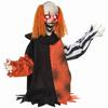 Animated Halloween Face Changing Clown, Animatronic Joker with Cackling Sound, Glowing Eyes, Sound/Touch Activated