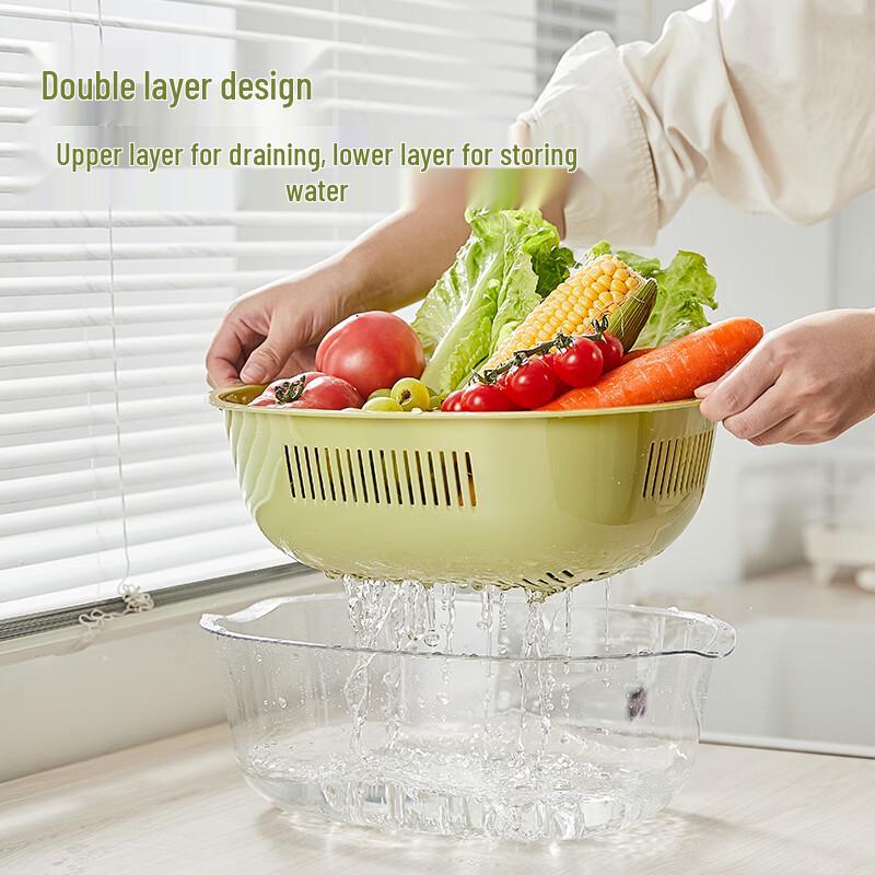 Nordic Style Food Grade Plastic Washing & Drain Basket