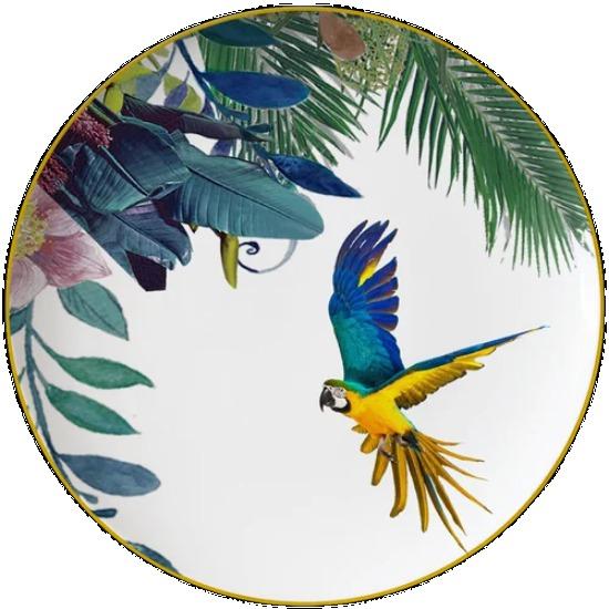 

Керамический глазурованный набор цветных фигурок, расписанный вручную попугай, домашняя тарелка для обеда, тарелка для стейка, кофейный сервиз