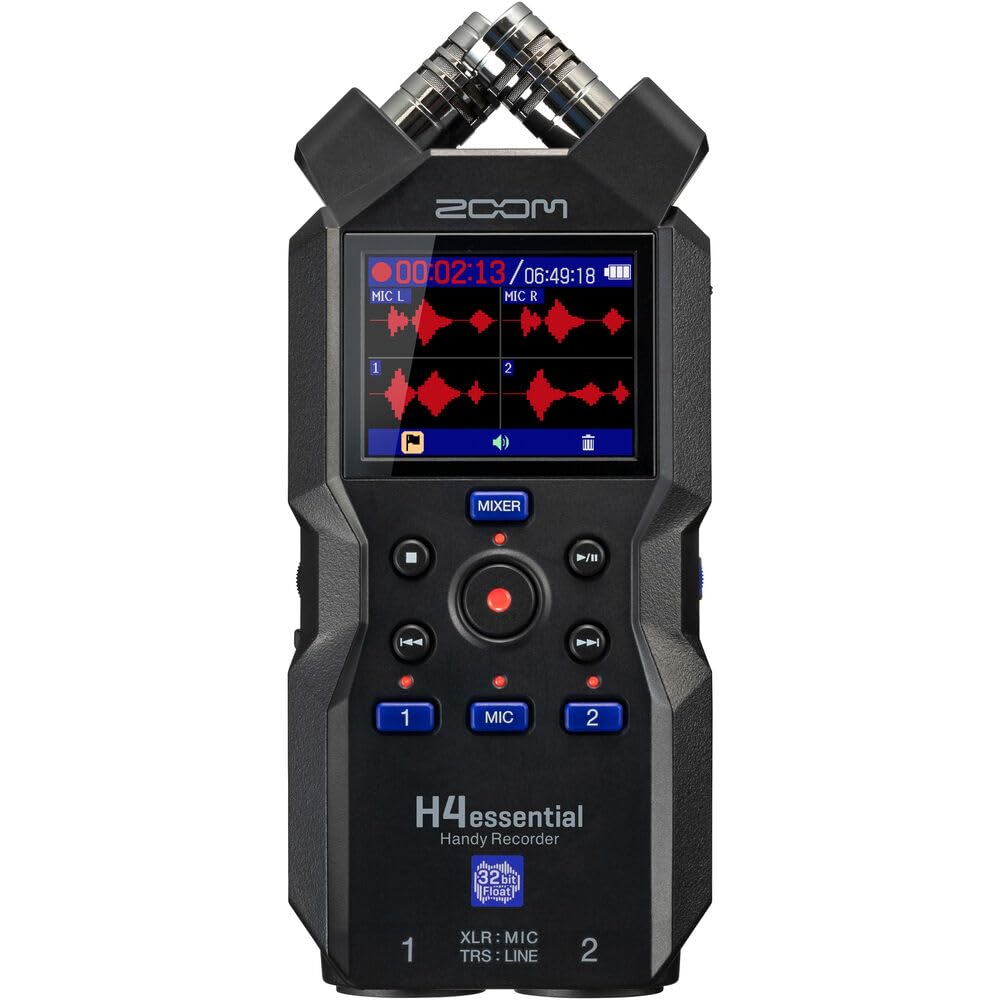 Zoom H4n Pro 4-Track Portable Audio Recorder Stereo Microphone 32-Bit Float USB Interface XLR/TRS Inputs Music Podcasting Bundle