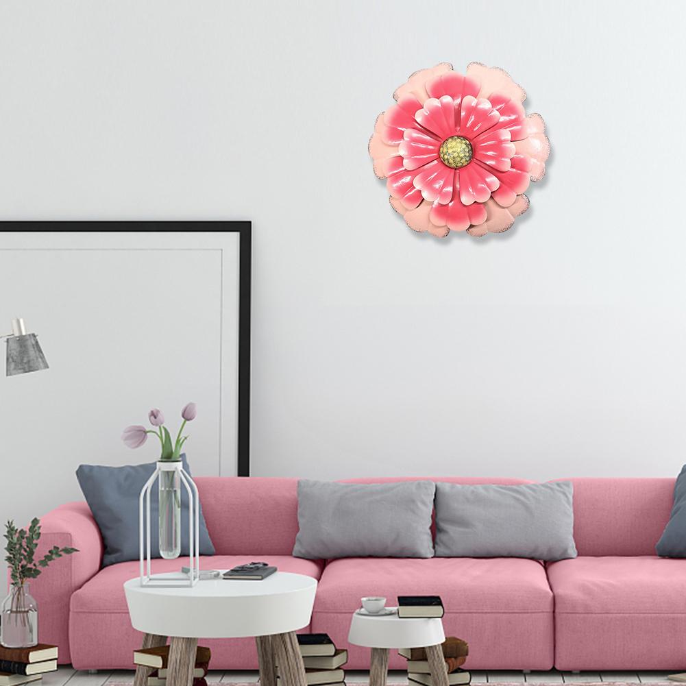 37CM LARGE PINK GARDEN FLOWER DECORATION INDOOR OUTDOOR METAL WALL ART