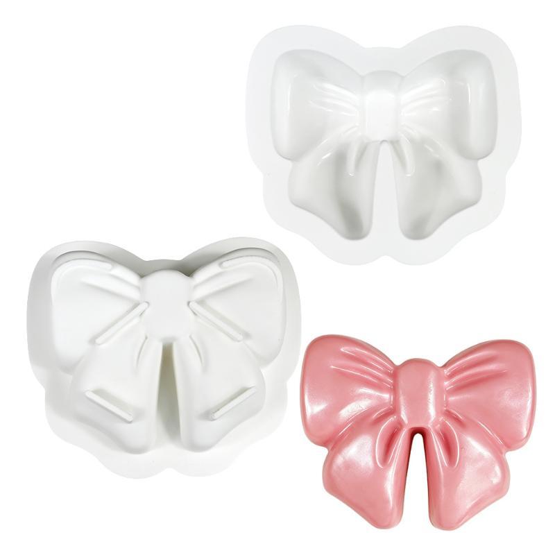 Large Bow Silicone Craft Mould Non-Stick Food Safe Reusable Mold for Chocolate Mousse Cake Gypsum Ornament Candle DIY Homemade Craft