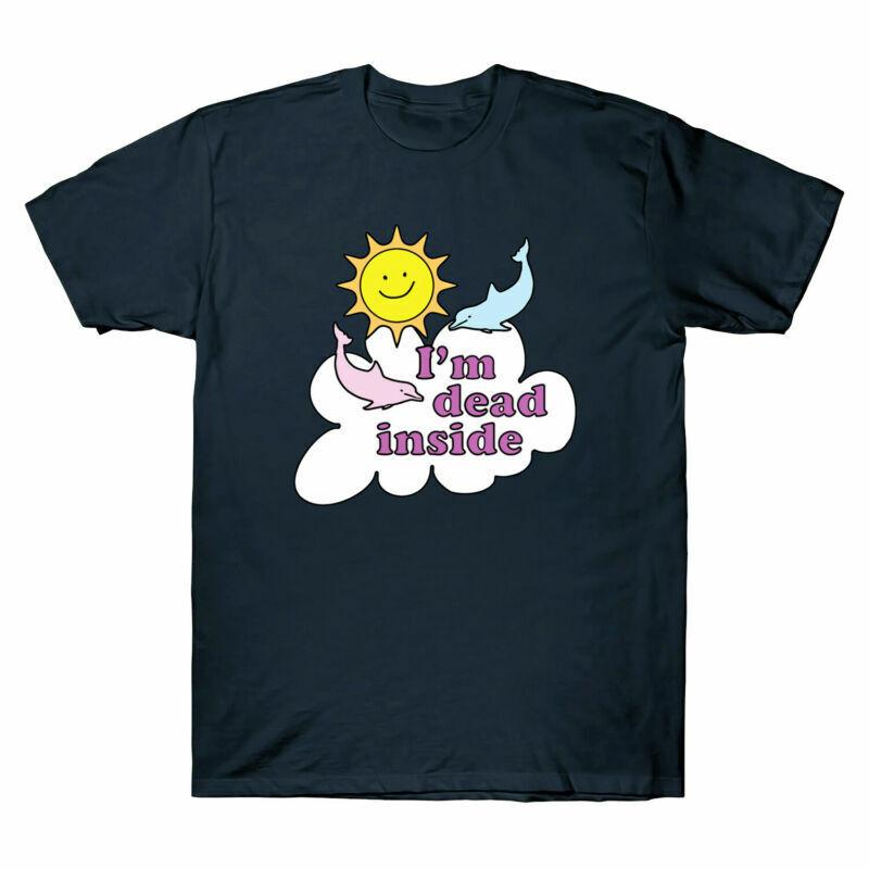 I m Dead Inside Cheerful Dolphins and Sunshine Funny Graphic Men s T-Shirt Tee Unisex T-Shirt XXXXL