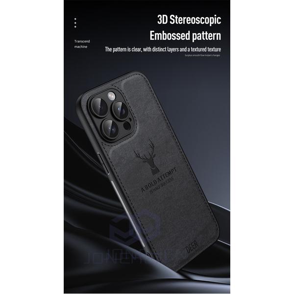 Soft Deer Head Shockproof Silicone Bumper Case For iPhone 15 14 13 12 11 Pro Max 7 8 6 S Plus SE Leather TPU Back Cover