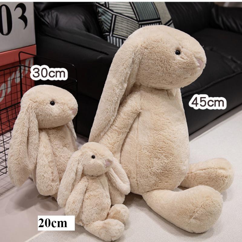 20cm Bunny Rabbit Plush Toy Soft Stuffed Long Ear Bunny Doll Funny Baby's Sleeping Companion Delicate Home Decoration Kids Gifts