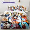 Lenjerie de pat cu model DRAGON BALL, Set cu cuvertură, Husă cuvertură, Față de pernă, Cadou de casă, Cadou de ziua de naștere (1 * husă de pilotă + 2 * fețe de pernă, fără miez)