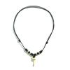 European & American Fashion Wood Bead Shark Tooth Necklace - Men's High-End Hip Hop Jewelry