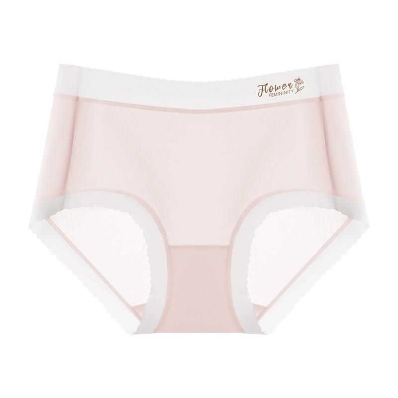 Damskie Letnie Cienkie Jednokolorowe Jedwab Lodowy Antybakteryjne Oddychające Nude Wygodne Wysoki Stan Wiosenny Trójkątne Majtki