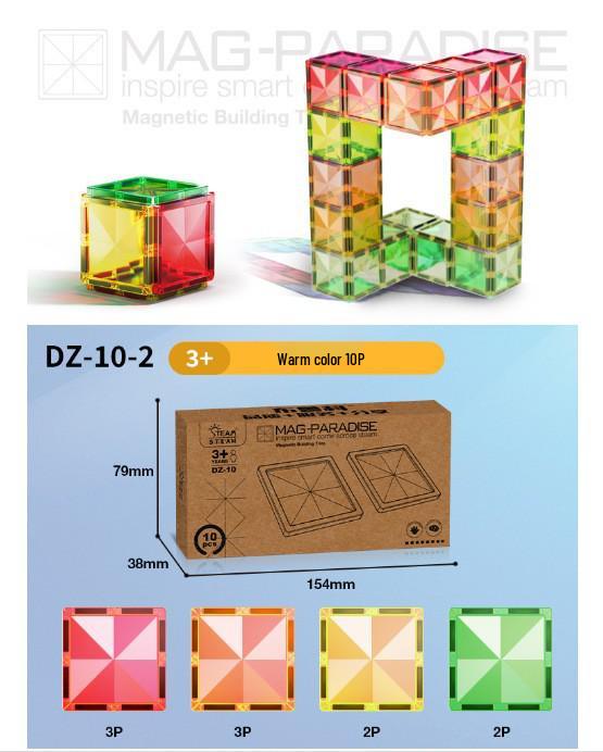 Stained Glass Magnetic Building Blocks Set - 100-Piece Educational Toy for Kids