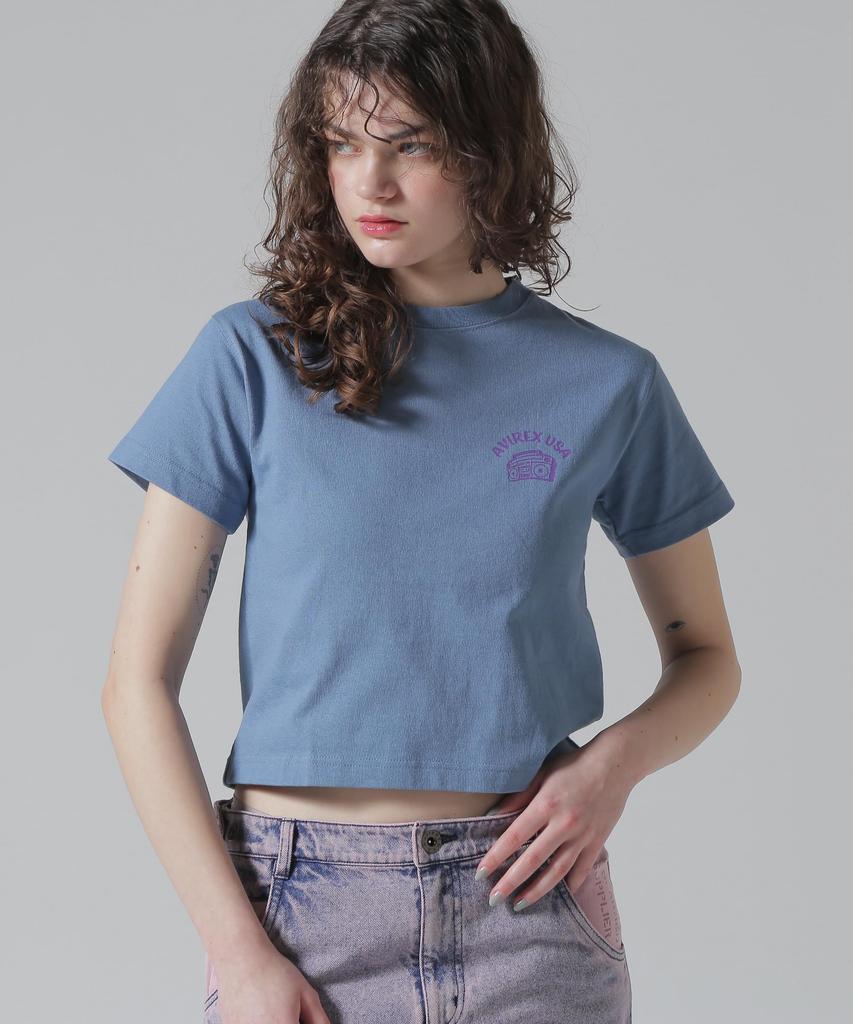 Avirex FOAMING USA M Size 115 Blue Gray T-SHIRT Women's 783-5135609