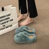 Niedliche, dicksohlige, höhenvergrößernde, flauschige Hausschuhe für Damen-Oberbekleidung 2025 neu Herbst und Winter bequeme und vielseitige Cross-Baumwoll-Hausschuhe