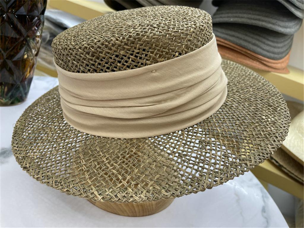 Ins Chic Summer Natural Salty Grass Hand Weave Holiday Beach Men Women Fedoras Cap Leisure Panamjazz Hat