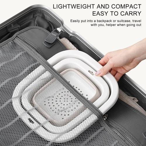 Foldable Kitchen Strainer and Vegetable Strainer Set - Double-Layer Draining Basket, Fruit Bowl, Perfect for Draining Noodles and Vegetables