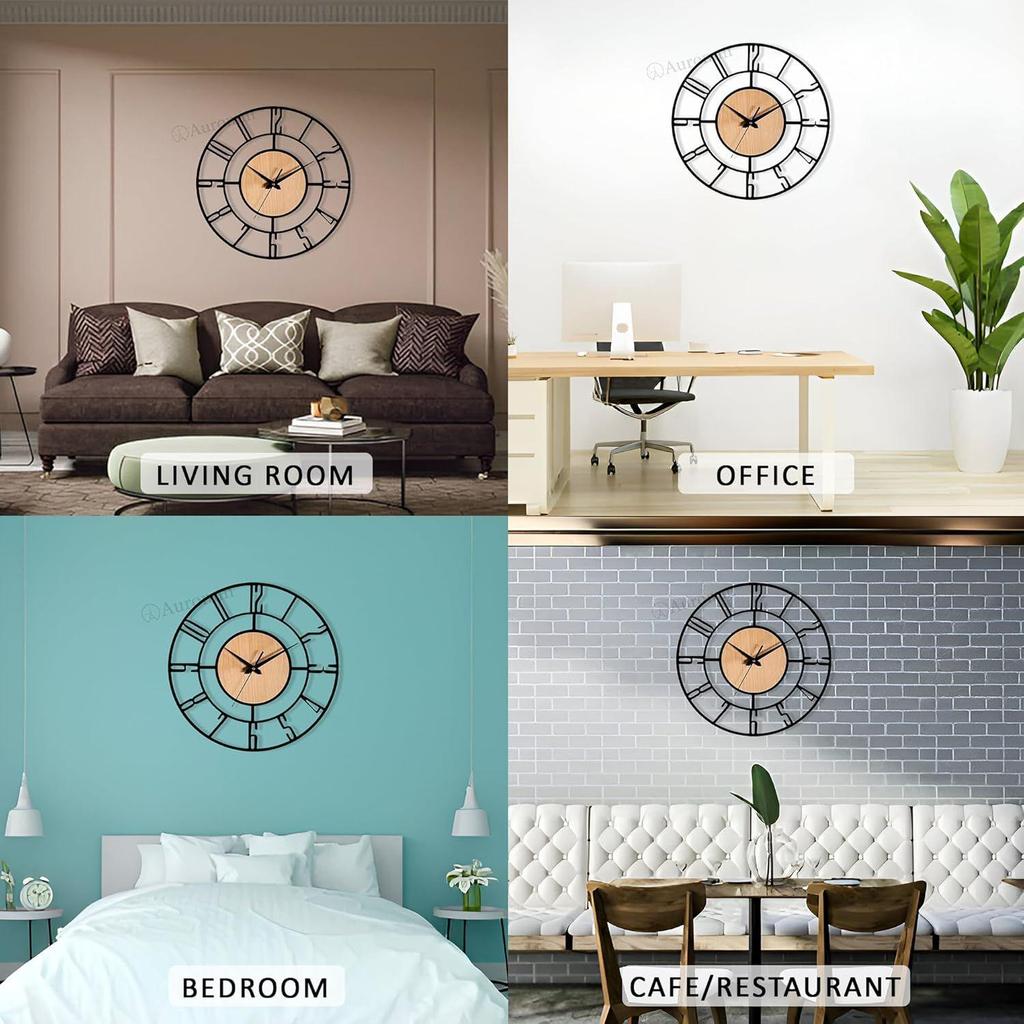 Fancy Metal Wall Clock for Home Decor – Stylish Living Room & Bedroom Watch, Designer Wallclock, Big Size Hanging Watch