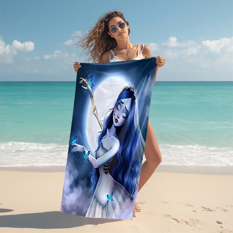 1Pc Ghostly Bride Butterflies Beach Towel Microfiber Beach Towel Thin Absorbent For Beach Swimming Yoga Bath Sports 0917156