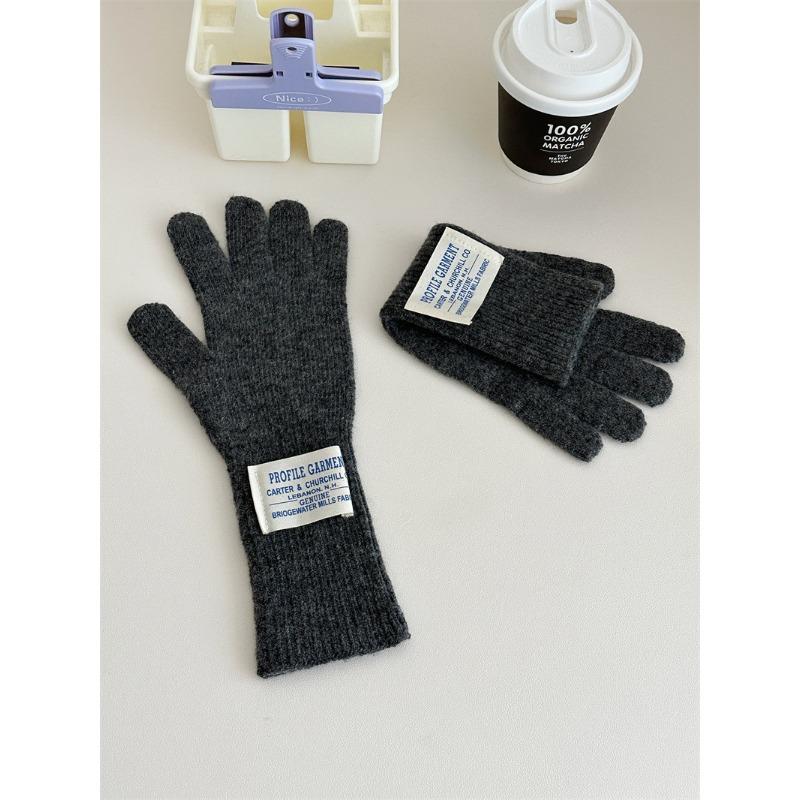 New Korean Wool Knitted Touch Screen Gloves for Women's Cloth Thickened Outdoor Warmth for Women