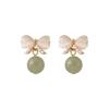 Elegant Cat's Eye Stone Bow Earrings: 2025 Trendy Antique Design for Women