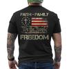 Faith Family Freedom Patriotic Christian Cross USA American Flag ON BACK