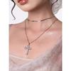 Ciyaveni Original Design Baroque Diamond Silver Cross Accessible Luxury Fashion Bows Easiest for Match Necklace