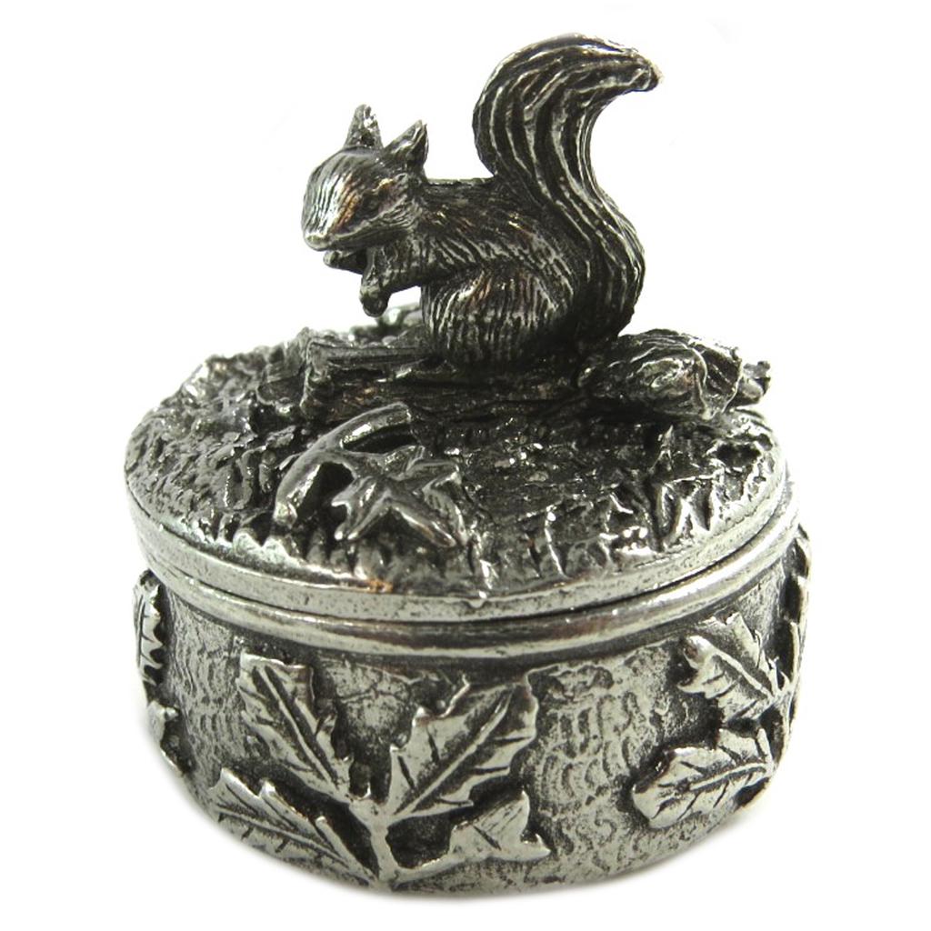 Les Trésors De Lily [Q2779] - Jewelry Box / Handcrafted Secret Box 'Squirrel' Aged Silver - Pattern 32x27 Mm