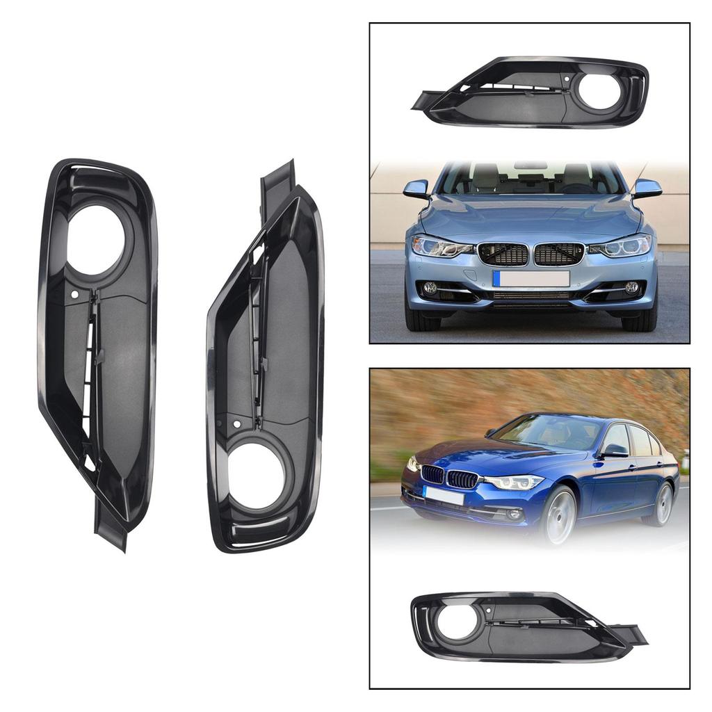 Front Bumper Fog Light Grille Cover Black High Performance Replace Parts for BMW 3 Series F30 F31 Automotive Accessories