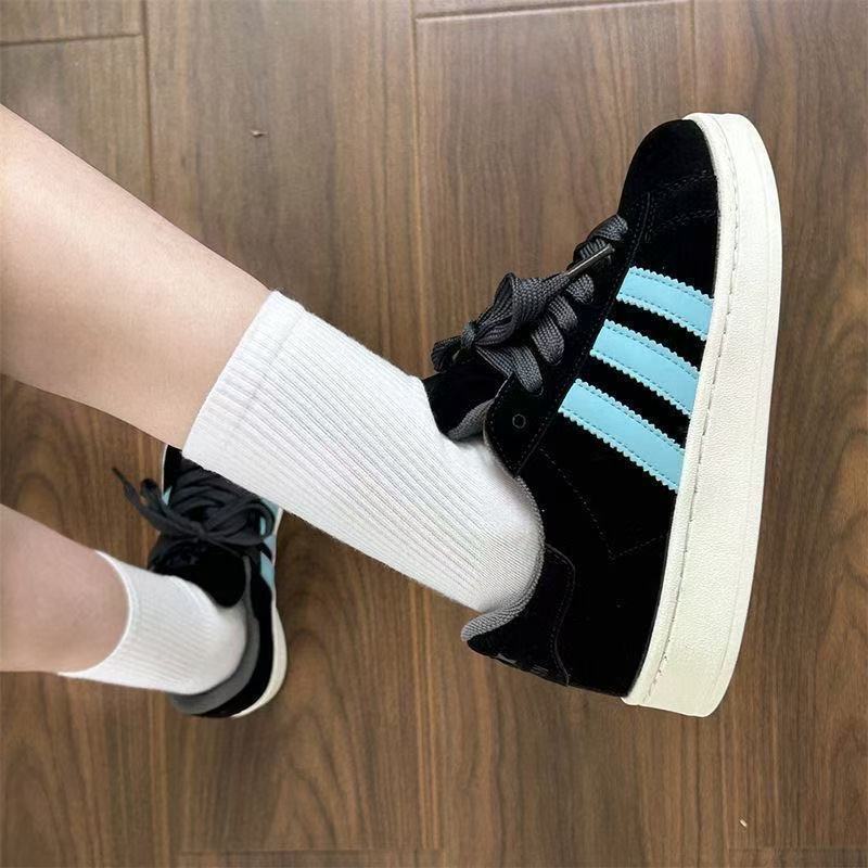Retro Hong Kong style couple skateboard shoes ins niche students lightweight sports casual shoes black shoes