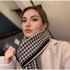 Korean INS Classic Double Sided Grid Scarf  Fashionable Versatile Couple Trendy Knitted Scarf For Autumn Winter New Warm Scarf