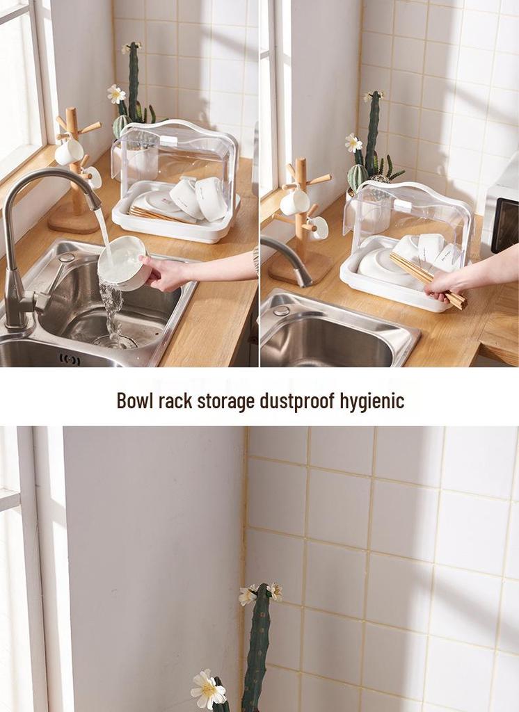 Transparent Dustproof Storage Box with Lid for Bread and Milk Bottles