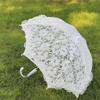 42CM Flower Lace Umbrella Wedding Decoration Vintage Embroidery Bridal Lace Parasol Photo Prop Outdoor Sun Shade Umbrella