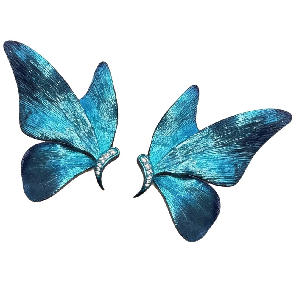 Butterfly Studs Earrings with Sparkling Rhinestones Alloy Lightweight Accessory For Casual And Formal Outfits