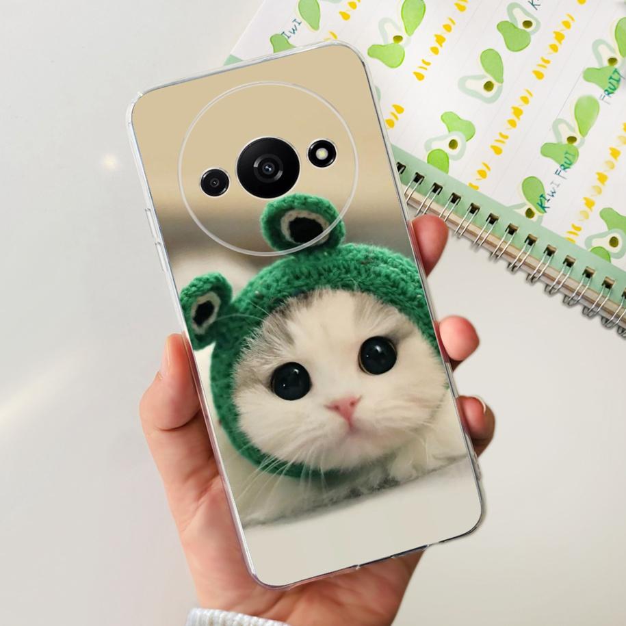 For Xiaomi Redmi A3 Case 2024 Popular Flower Soft Silicone Clear TPU Phone Cover For Xiomi Redmi A3 A 3 Bumper on RedmiA3 Fundas