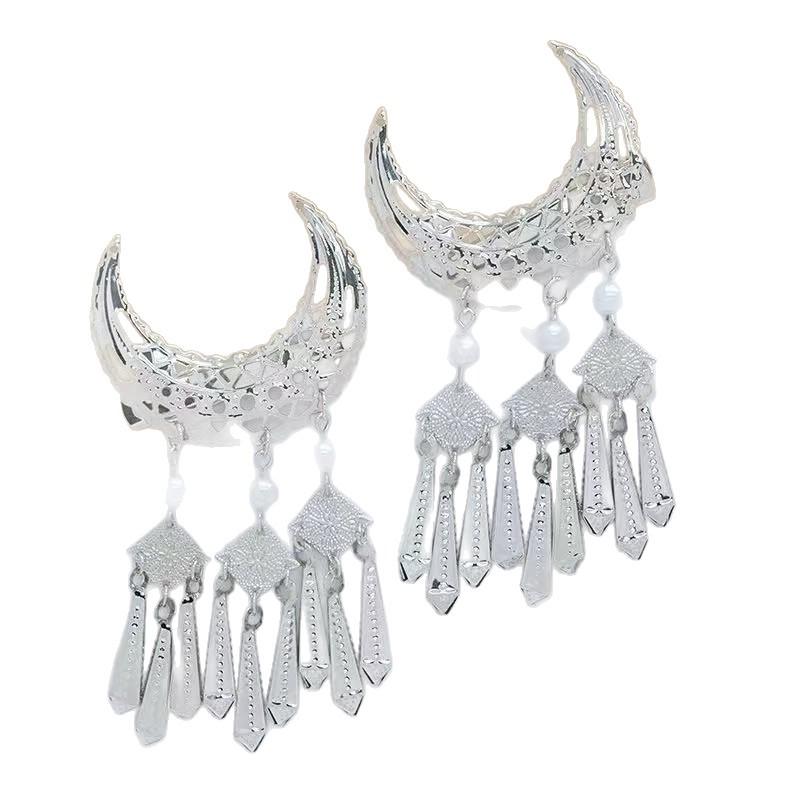 Elegant Ethnic Tassel Hair Clip - Ancient Style Sideburn Accessory for Women