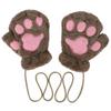 cat paw gloves for fall and winter Perfect for or cat Perfect for school cultural and other Khaki Cute, fluffy, half-finger cosplay. Halloween,
