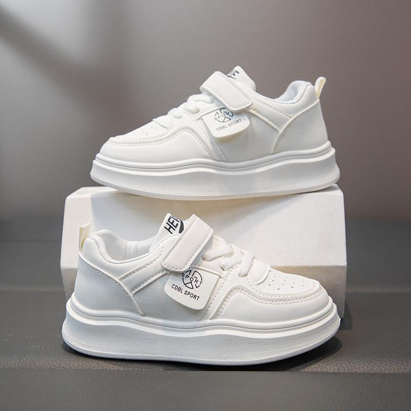 2025 Spring and Autumn New Children's Board Shoes Girls Soft-soled Sports Shoes Boys Non-slip Running Shoes White Shoes Casual Shoes