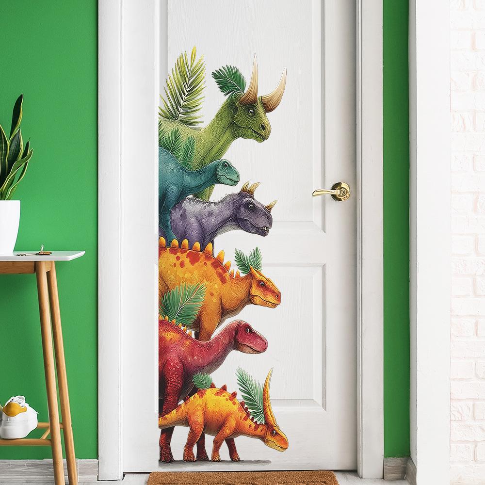 Cartoon Peek Dinosaur Group Children's Bedroom Play Room Decoration and Beautification Wall Stickers