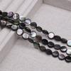 1 șir, Mărgele din scoici naturale negre, Stil întunecat, Mărgele distanțiere rotunde vrac realizate manual, 10×10mm, pentru confecționarea bijuteriilor DIY coliere, brățări accesoriu 38cm