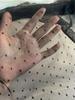 Extra Dense Nylon Mesh Flocked Fabric with 0.3cm Polka Dots for Women's Skirts & Children's DIY Clothing