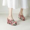 Krazing Pot Mules Polyurethane Spring Summer Size 43 Size 42 Summer Prints Skin Women Platform Women Peep Toe Slip On Sandals