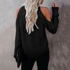 Women Casual Fashion Loose Long-sleeved  Solid Color Top Sweater