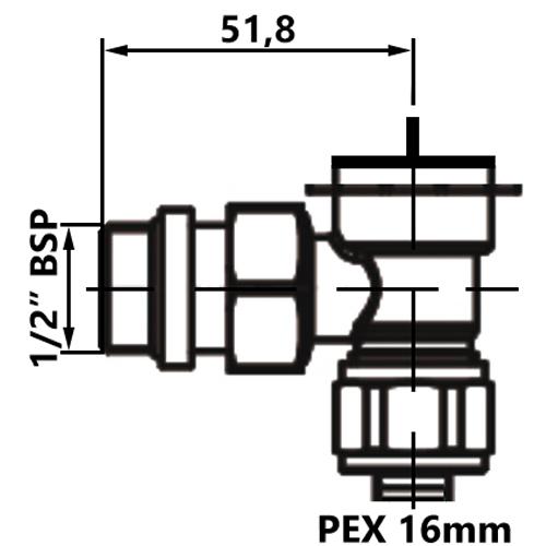 Valvola Termostatica Angolata da 1/2" per Tubi Pex