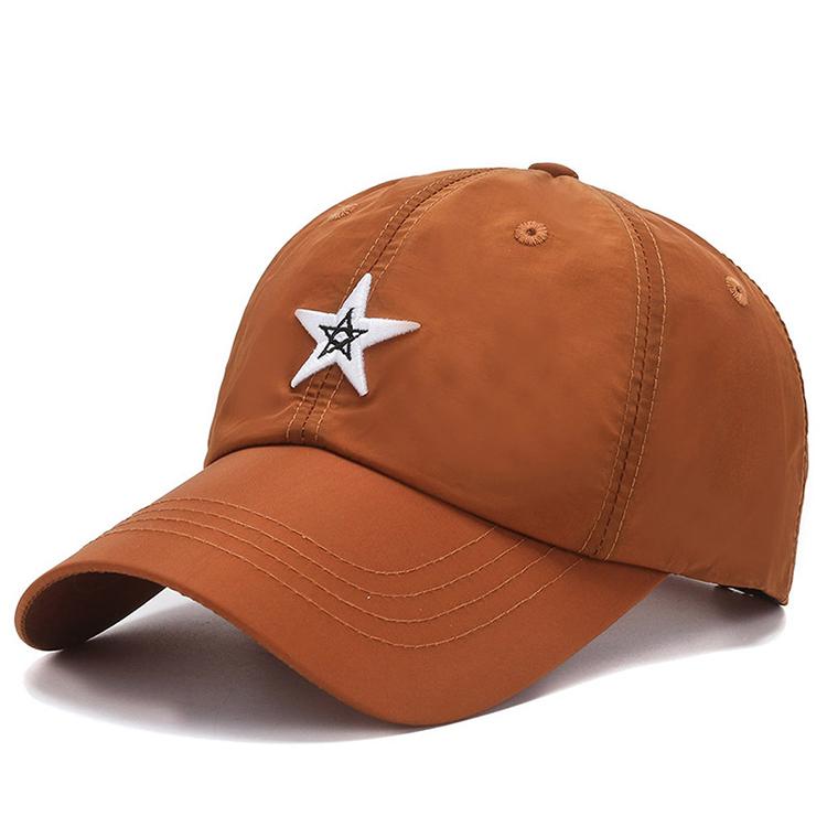High Quality Customized Breathable Soft Cotton Sporty Hat 3D Star Embroidery Puff Printing Logo Adjustable Baseball Cap