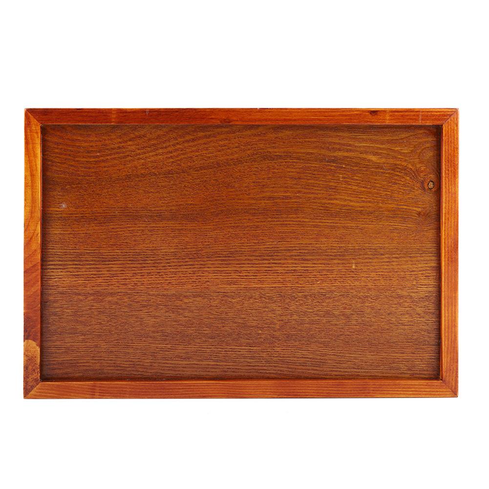 Wooden Serving Tray, 11.89 X 7.95 Inches, Rectangular Wooden Serving Platter with Rustic Handles for Breakfast in Bed, Coffee Table, Kitchen, Dining R
