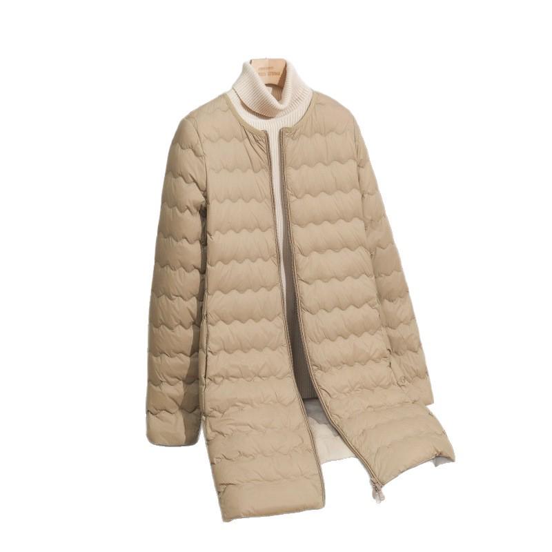 Korean Style Lightweight Collarless Down Jacket for Women
