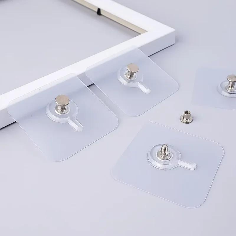 10/150x Transparent Hole-Free Hook No Drilling Home Decoration Accessories Can Hang Frames Posters Clocks Kitchen Rack Supplies