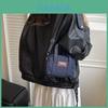 Trendy Denim Crossbody Bag With Sewing Details And Lightweight Construction For City Outings