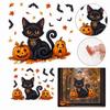 Static Cling Black Cat Window Sticker Removable Window Cling Sticker  Halloween Decor