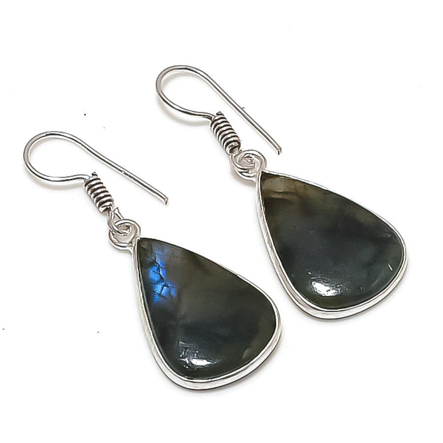 

Labradorite Handmade 925 Sterling Silver Jewelry Earring 1.54 o7r14