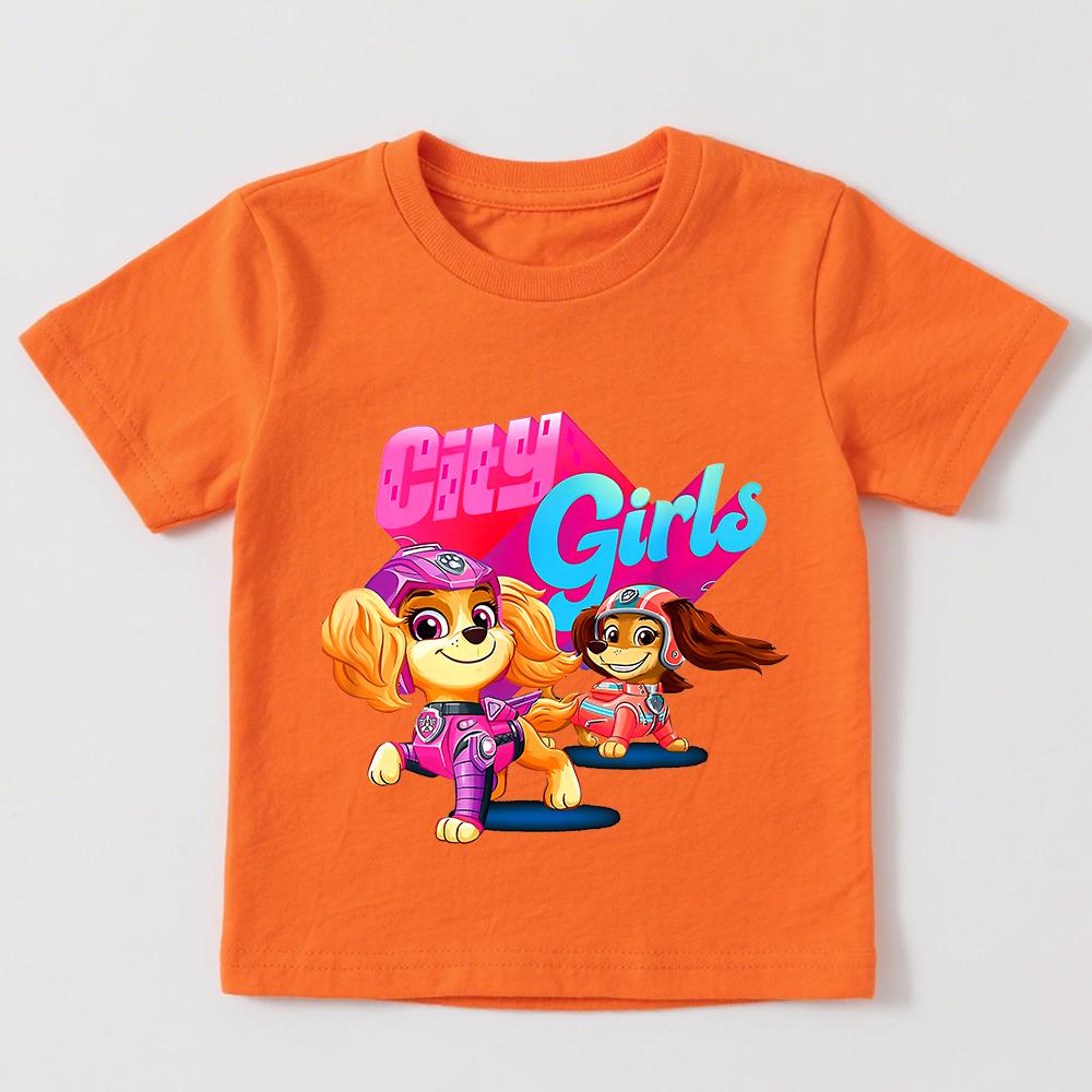 Paw Patrol Skye Liberty Graphic T Shirt Girls Casual Summer Clothes Kids Fashion Tee Top