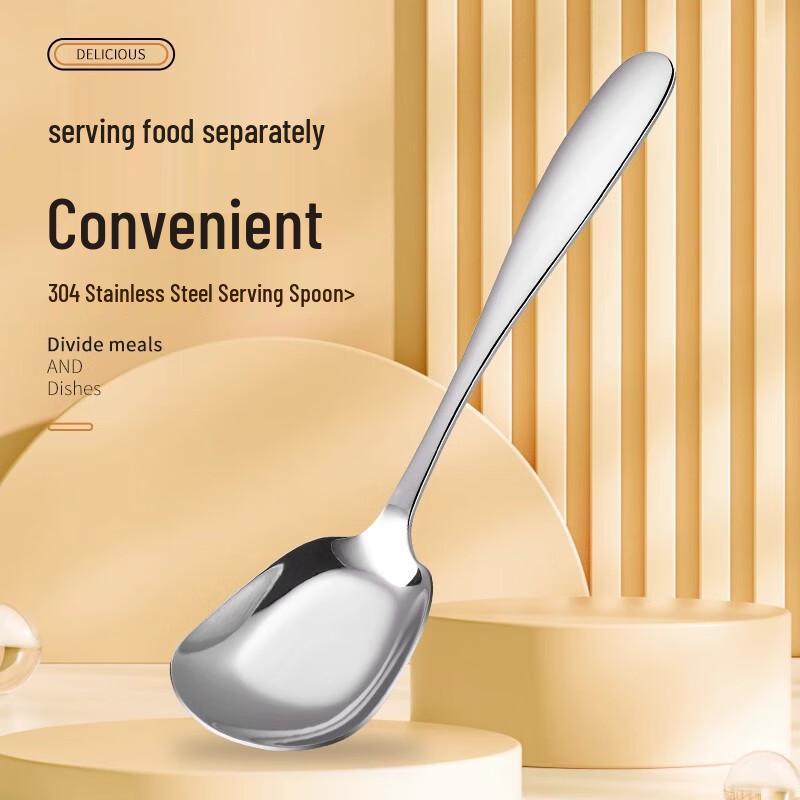 ZISIZ 304 Stainless Steel Square Head Long Handle Multi-Purpose Spoons (6-Pack, Small)